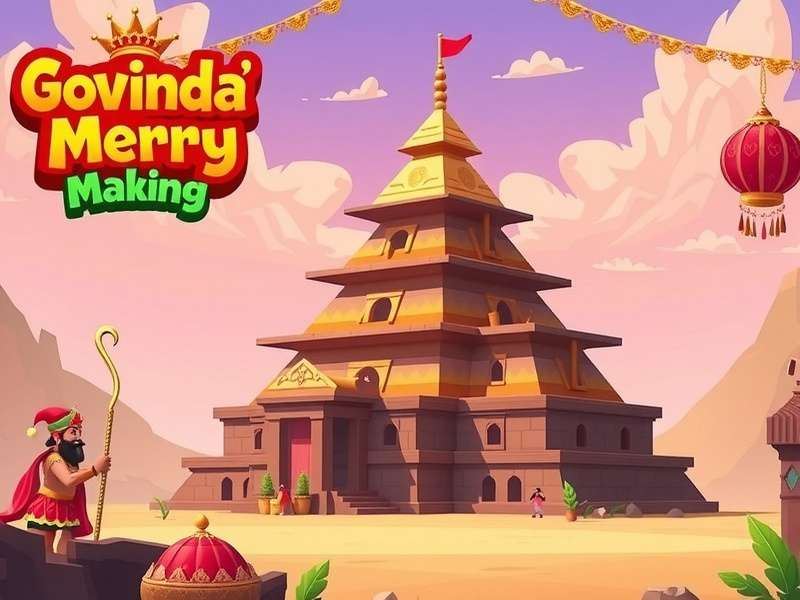 Govinda S Merry Making gameplay screenshot showing pyramid building